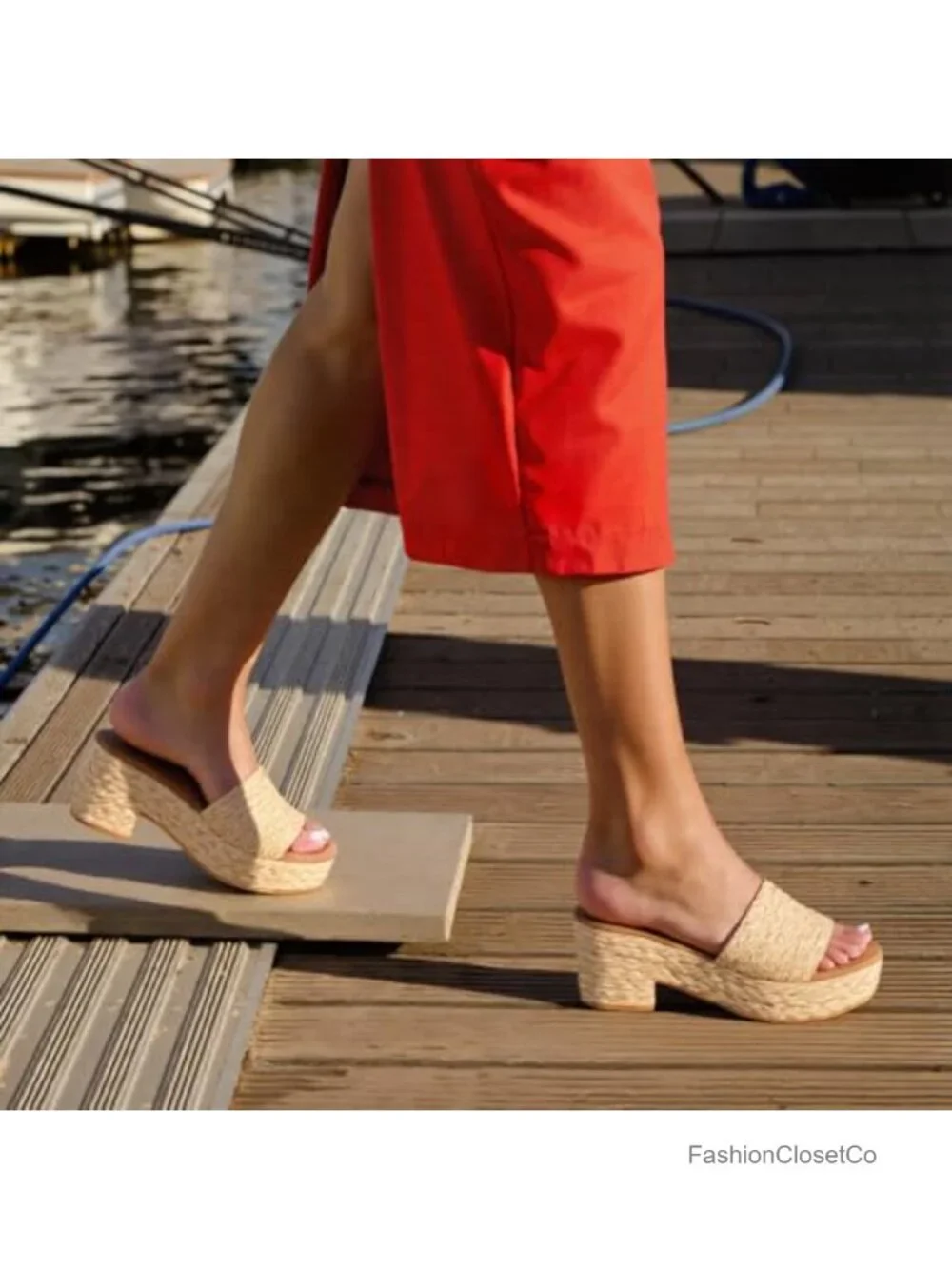 Women's Espadrilles Platform Wedges Slides Sandals Open Toe Fashion Summer